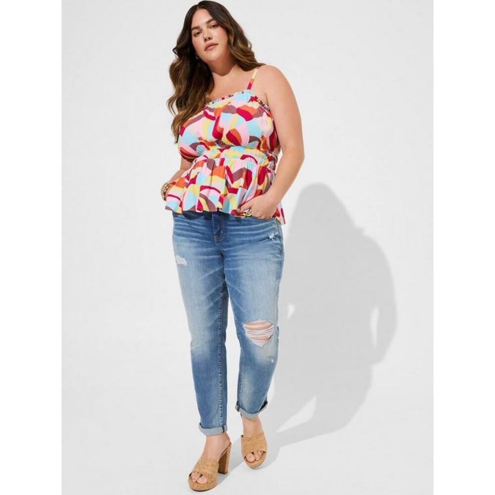 Torrid Women's Multicolor Peplum Gauze Square Neck Cami Tank Tops Size 2X NWT
